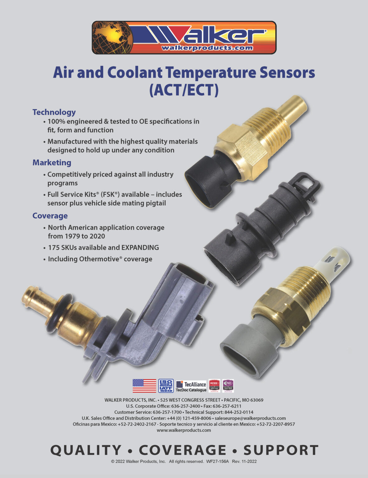 Air Charge Temperature Sensors - Walker Products